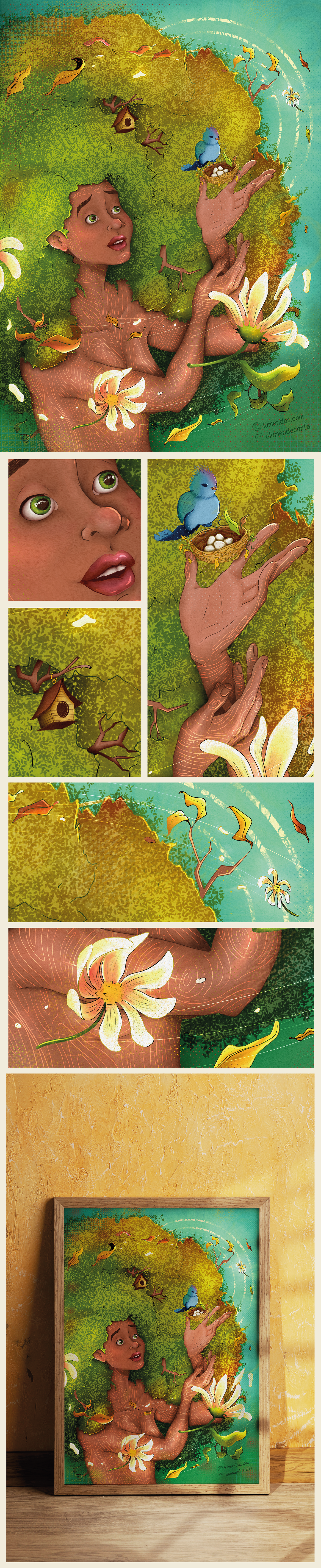 Natureza: Substantivo Feminino - Série de ilustrações